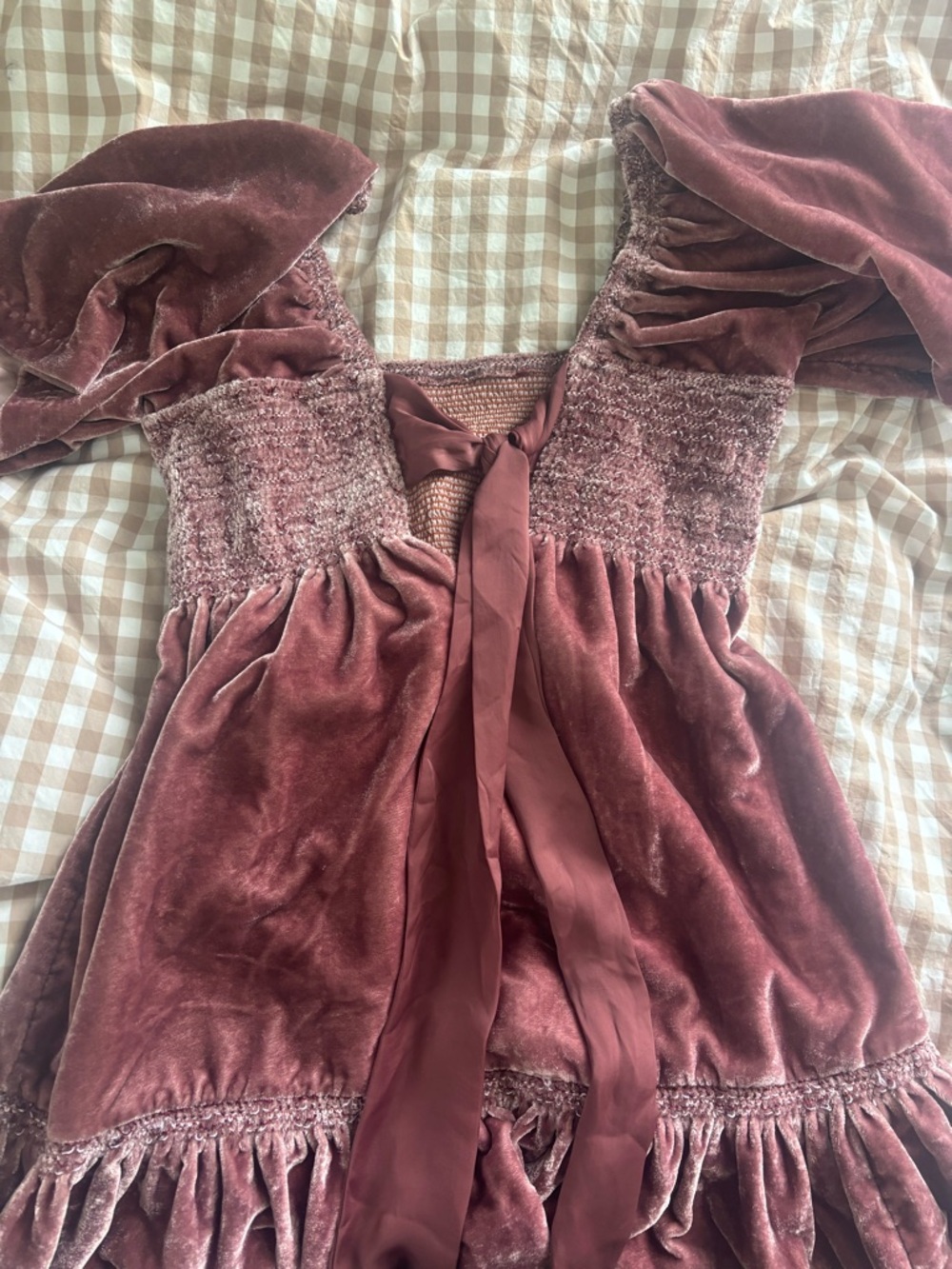 Free People Velvet Easy to Love Mini Dress pink Babydoll - Picture 4 of 7